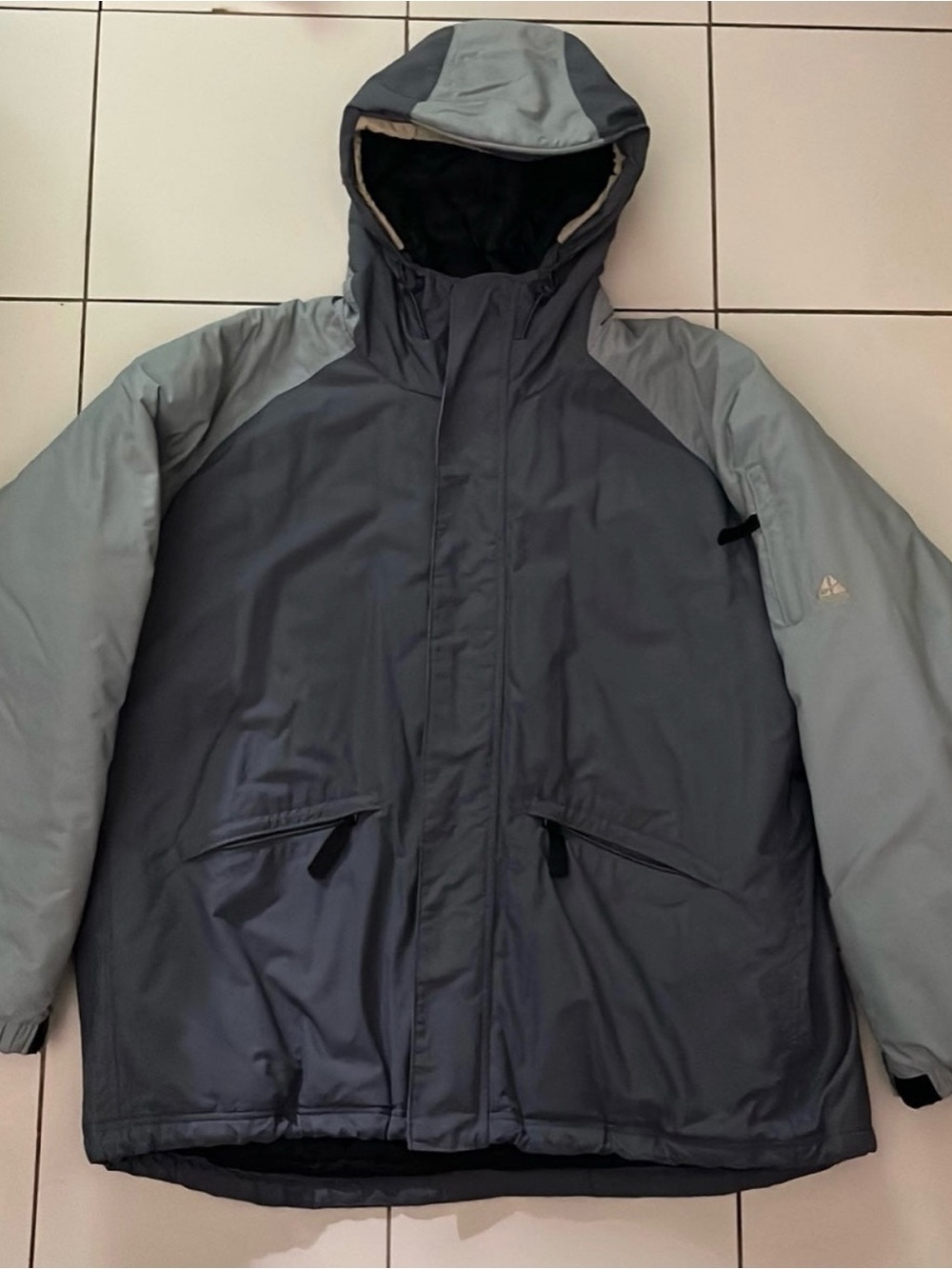 ACG Men’s Hooded Winter Jacket in Dark Gray and Light Gray